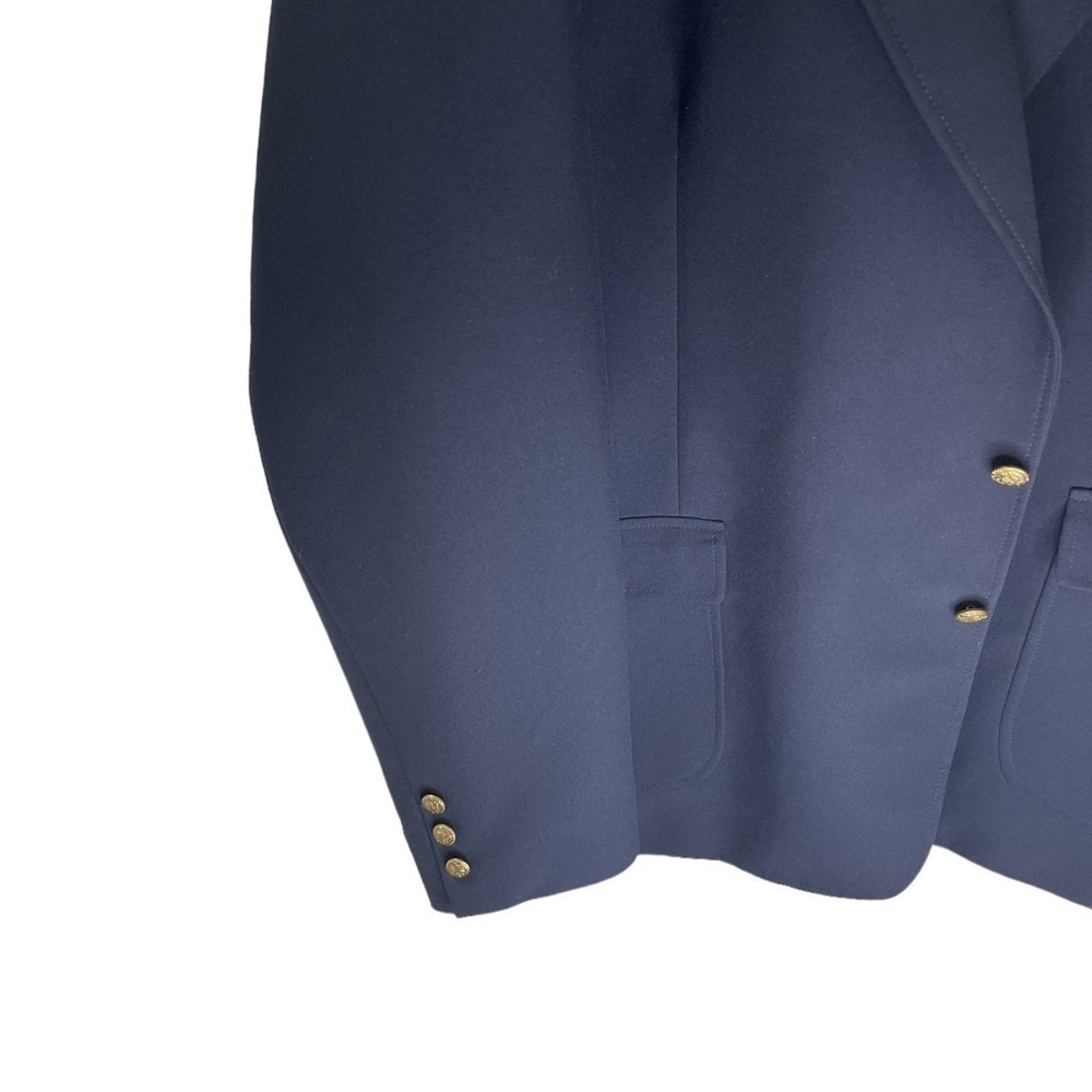 Edward’s Navy Blue Men’s Blazer size 48 L single breasted gold metal buttons - Picture 3 of 7